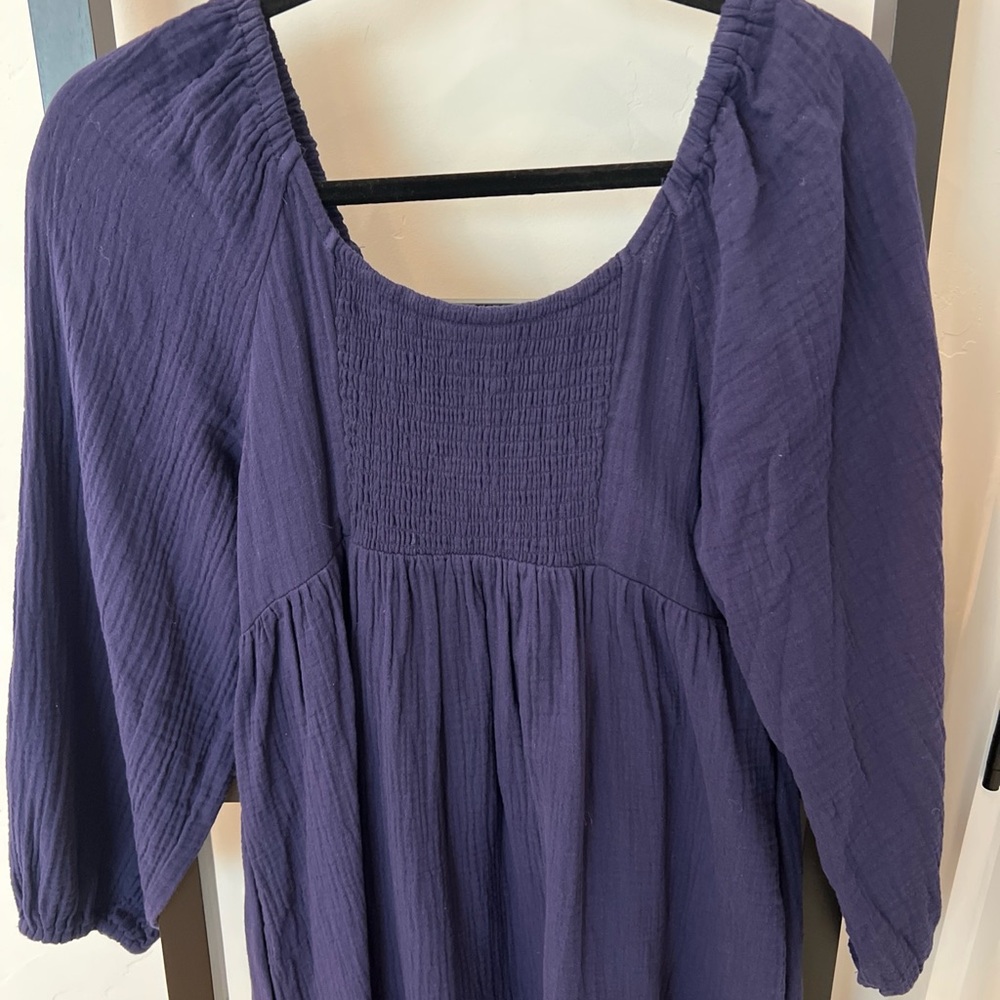 Universal Thread Women’s Deep Blue Casual Long Prairie Dress - Picture 6 of 7